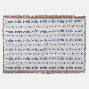Küstendesign Duschvorhang mit Blauem Fischmuster Decke