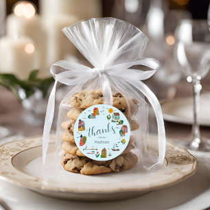 Küstendorf Blue Boy Maritime Babyparty Runder Aufkleber