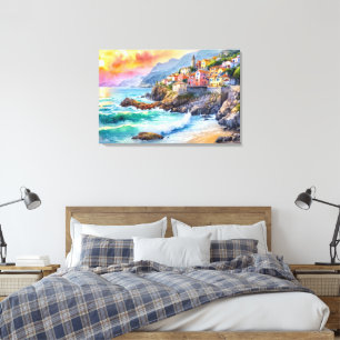 Küstendorf Kunstleinwand Leinwanddruck