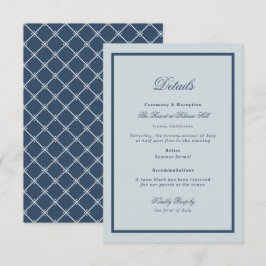 Küstenehe Dusty Blue Klassische Details Karte