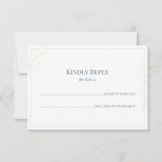 Küstenehe - Elegante botanische Ozeanblaue Sand-Ho RSVP Karte