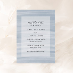 Küsteneleganz Stilles Blau Elegante Hochzeit Save The Date