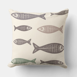 Küstenfisch-Muster-Kissen Kissen