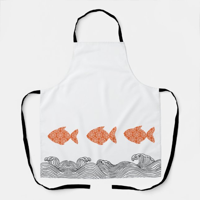 Küstenfische & Wellen Schürze (Vorderseite)