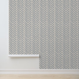 Küstengemälde-Herringbone-Muster in Nebelblau Tapete