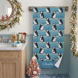 Küstengestaltung Arktis Tier Pinguin Badehandtuch
