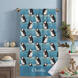 Küstengestaltung Arktis Tier Pinguin Strandtuch