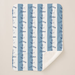 Küstengestreifte blaue Anker-Kapitän-Babyname Sherpadecke