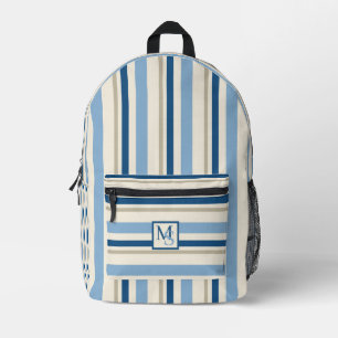 Küstengestreifte Indigo-Cabana Bedruckter Rucksack