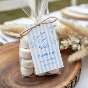 Küstengestreifte Jungen Babyparty auf bald Wieders Geschenkanhänger