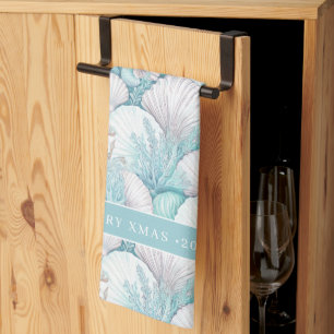 Küstengewässer- und Korallenmuster#3 ID1009 Geschirrtuch