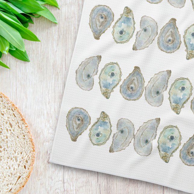 Küstengewässerfarbe Oyster Muster Geschirrtuch (Von Creator hochgeladen)