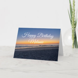 Küstenglücklicher Geburtstag Sonnenuntergang Stran Karte