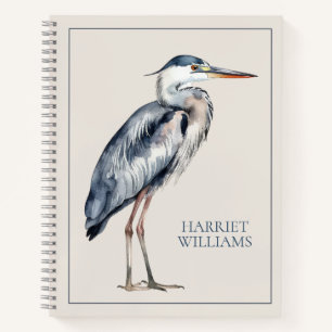 Küstengraureiher-Vogel Personalisiert Notizbuch