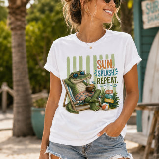 Küstengroßmutter-Alligator-Pool-Tag-Sommer T-Shirt