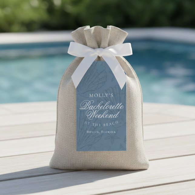 Küstengrün-Blau-Muschel-Junggesellinnen-Abschiedsg Geschenkanhänger (Coastal Blue Seashell Bachelorette Favor Gift Tags)