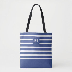 Küstengrün-weiß gestreifte Strandmonogramm