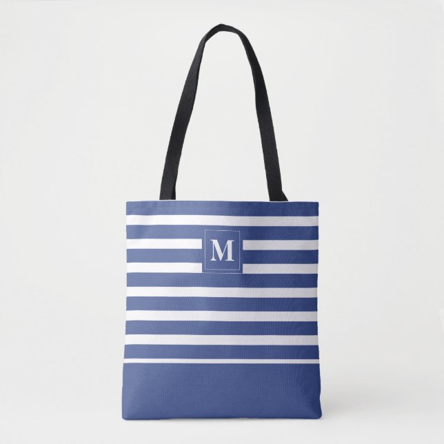 Küstengrün-weiß gestreifte Strandmonogramm (Vorderseite)