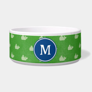 Küstengrün-weißer-Wal-Monogramm-Hundefutterschüsse Napf