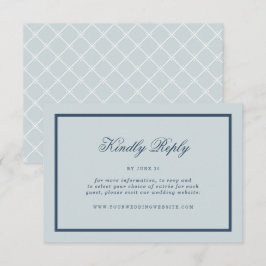 Küstenhochzeit Dusty Blue Klassisch Online RSVP Begleitkarte