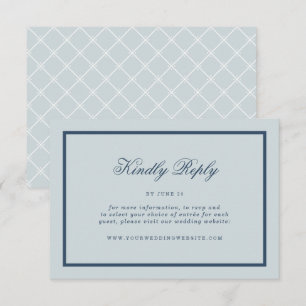 Küstenhochzeit Dusty Blue Klassisch Online RSVP Begleitkarte
