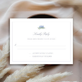 Küstenhydrangeen-Formell-Klassische Blaue Hochzeit RSVP Karte