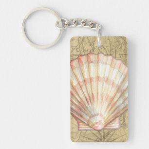 Küstenkarten-Collage Schlüsselanhänger