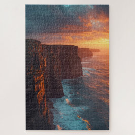 Küstenklippen-Sonnenuntergangs-Puzzle Puzzle