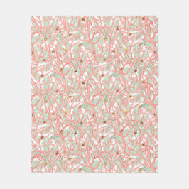 Küstenkorallen und Muscheln Vintagen Ozean Fleecedecke