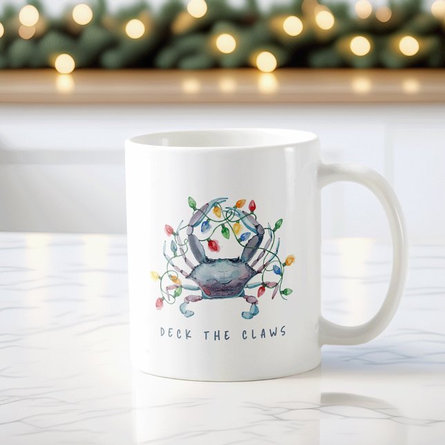 Küstenkrabbe „Deck the Claws“ Feiertag Kaffeetasse (Von Creator hochgeladen)