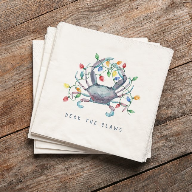 Küstenkrabbe „Deck the Claws“ Feiertag Serviette (Von Creator hochgeladen)