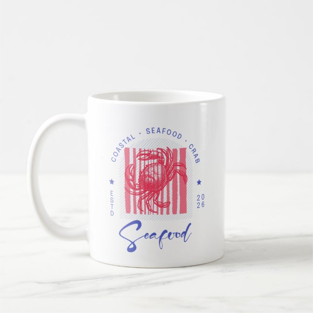 Küstenkrabbe Rosa Dose Glas Kaffeetasse (Links)