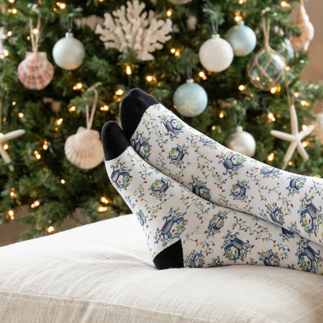Küstenkrabbe Weihnachtslichter Socken (Von Creator hochgeladen)