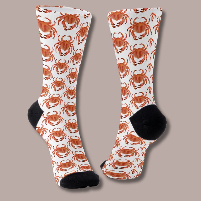 Küstenkrabben-Muster Socken (Brown crab coastal crustacean socks)