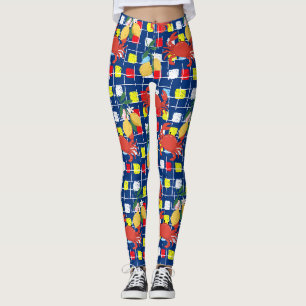 Küstenkrabben- und Zitronenmuster Leggings