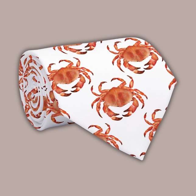 Küstenkrabbenmuster Krawatte (Brown crab coastal crustacean neck tie)