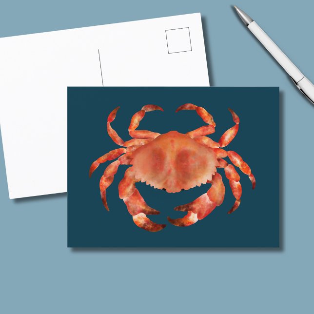 Küstenkrebse Postkarte (Brown crab coastal crustacean postcard)