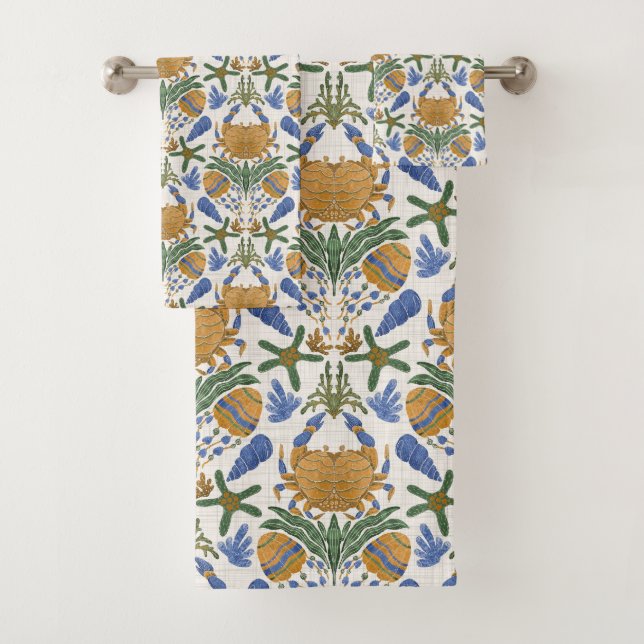 Küstenkrebse und Muschel Handtuchhandtuch Set (Insitu)