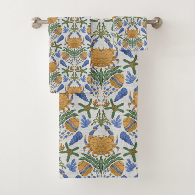 Küstenkrebse und Muschel Handtuchhandtuch Set (Insitu)