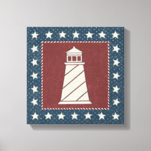 Küstenkunst   Leuchtturm auf Rot Leinwanddruck