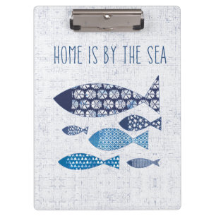 Küstenkunst   Zuhause liegt direkt am Meer Klemmbrett