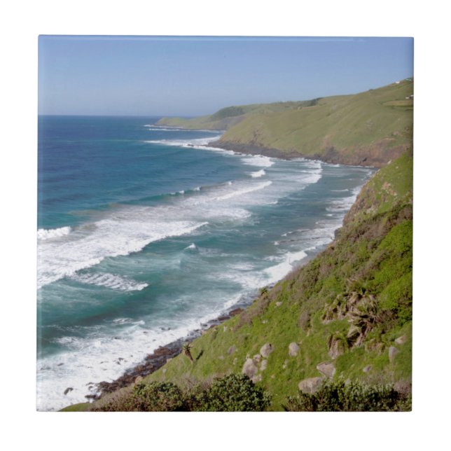 Küstenlandschaft Coffee Bay Fliese (Vorderseite)