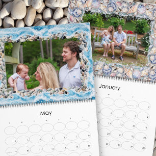 Küstenlandschaft gerahmter 12-Monate-Familienkalen Kalender