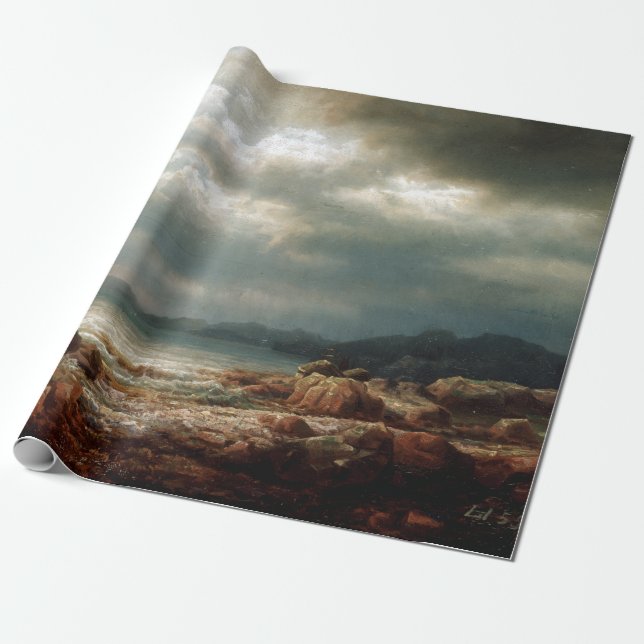 Küstenlandschaft Lars Hertervig Geschenkpapier (Ungerollt)