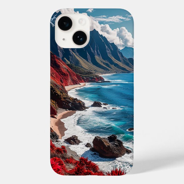 Küstenlandschaft mit lebhaften roten Klippen Case-Mate iPhone Hülle (Rückseite)