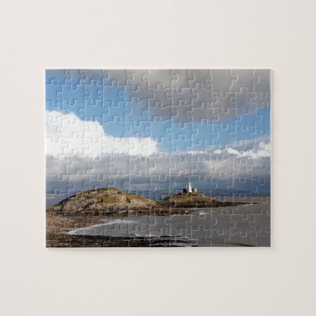 Küstenlandschaft und Leuchtturm Puzzle (Horizontal)