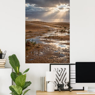 Küstenlandschaftsbild bei Sonnenuntergang Poster