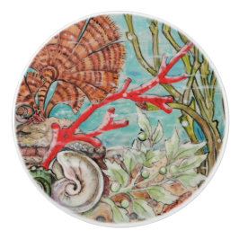 Küstenleben Korbkrebs Muschel Unterwasser Keramikknauf