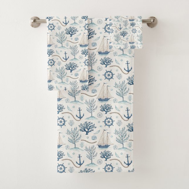 Küstenleben Ozeane Blau Badhandtuch Set (Insitu)