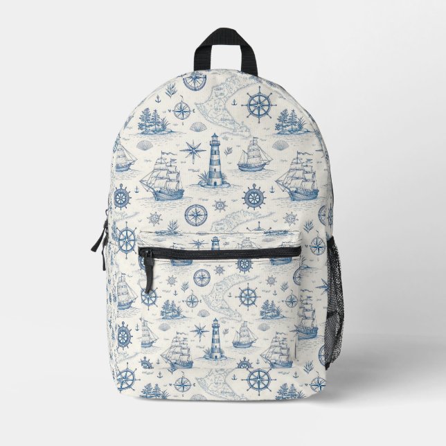 Küstenleben Ozeane Blau Bedruckter Rucksack (Vorderseite)